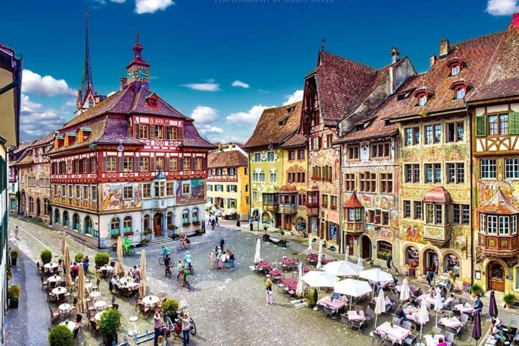 Schoene Einliegerwohnung 200M Vom Wasser Entfernt Stein Am Rhein Bagian luar foto